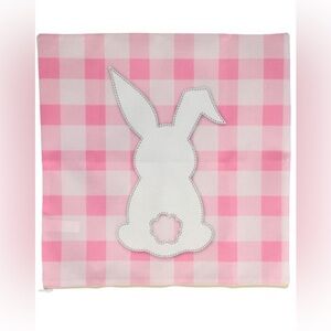 Easter/Spring Pink & White Gingham Checkered Bunny Pillowcase Set Of 4~New